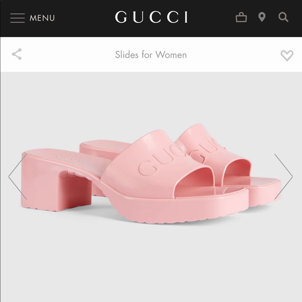Pink Gucci slides (Barbie heels)